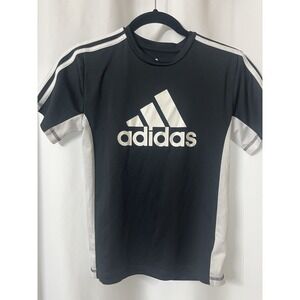 Boy's, Size Small‎ 8 black/white, Adidas shirt. D66